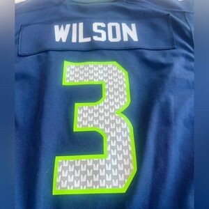 Nike Navy NFL Seattle Seahawks Wilson #3 Jersey Boy’s Sz Large Super bowl